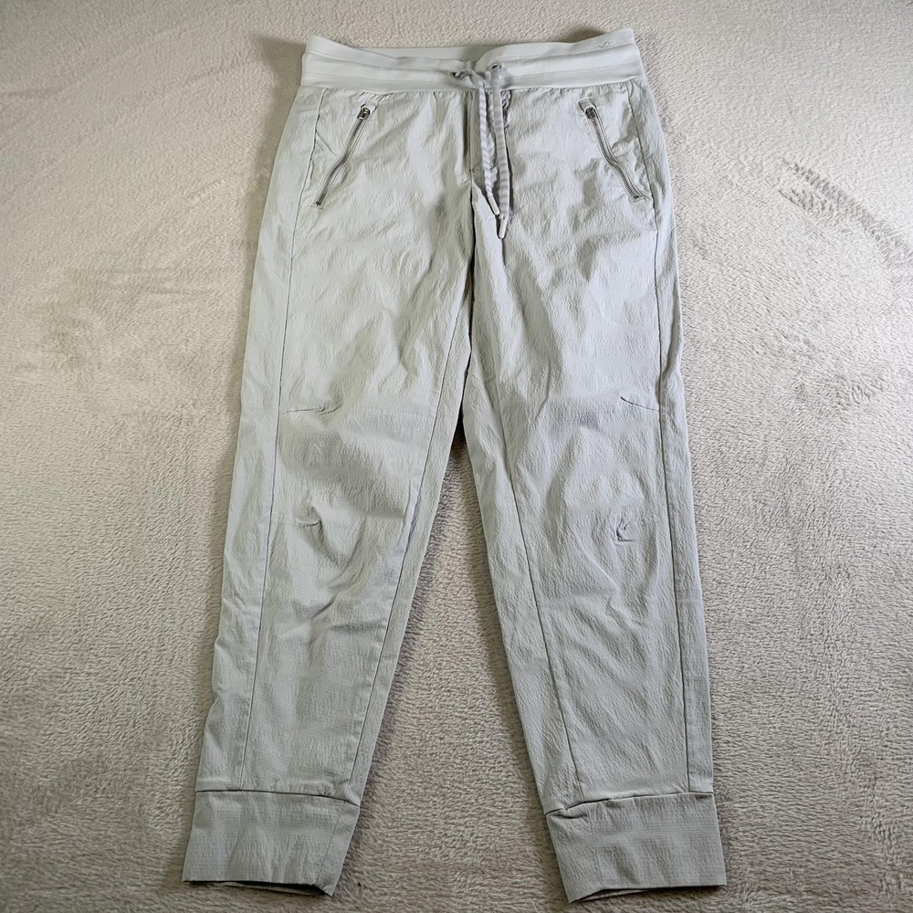 Athleta Pants Womens 6 Gray Jogger Zip Pockets Cuffed Ankle Nylon Stretch Travel